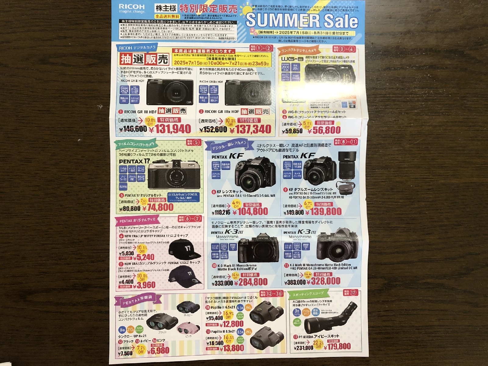 カメラの割引販売が受けられるリコーの端株でいただける株主優待