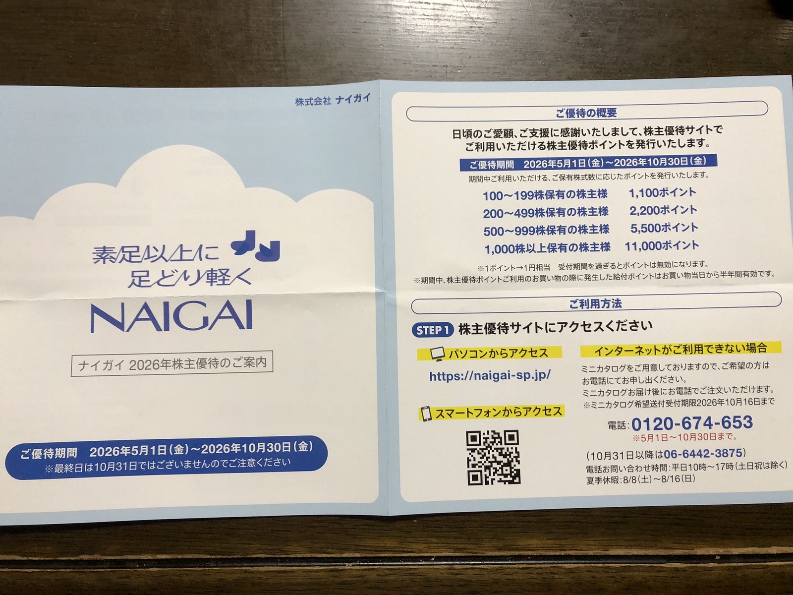 靴下などインナーをいただけるナイガイの株主優待